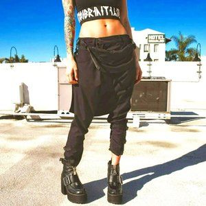 💥KILLER DESIGN💥 LONG X ORPHANAGE BLACK CLIP PANTS UNISEX